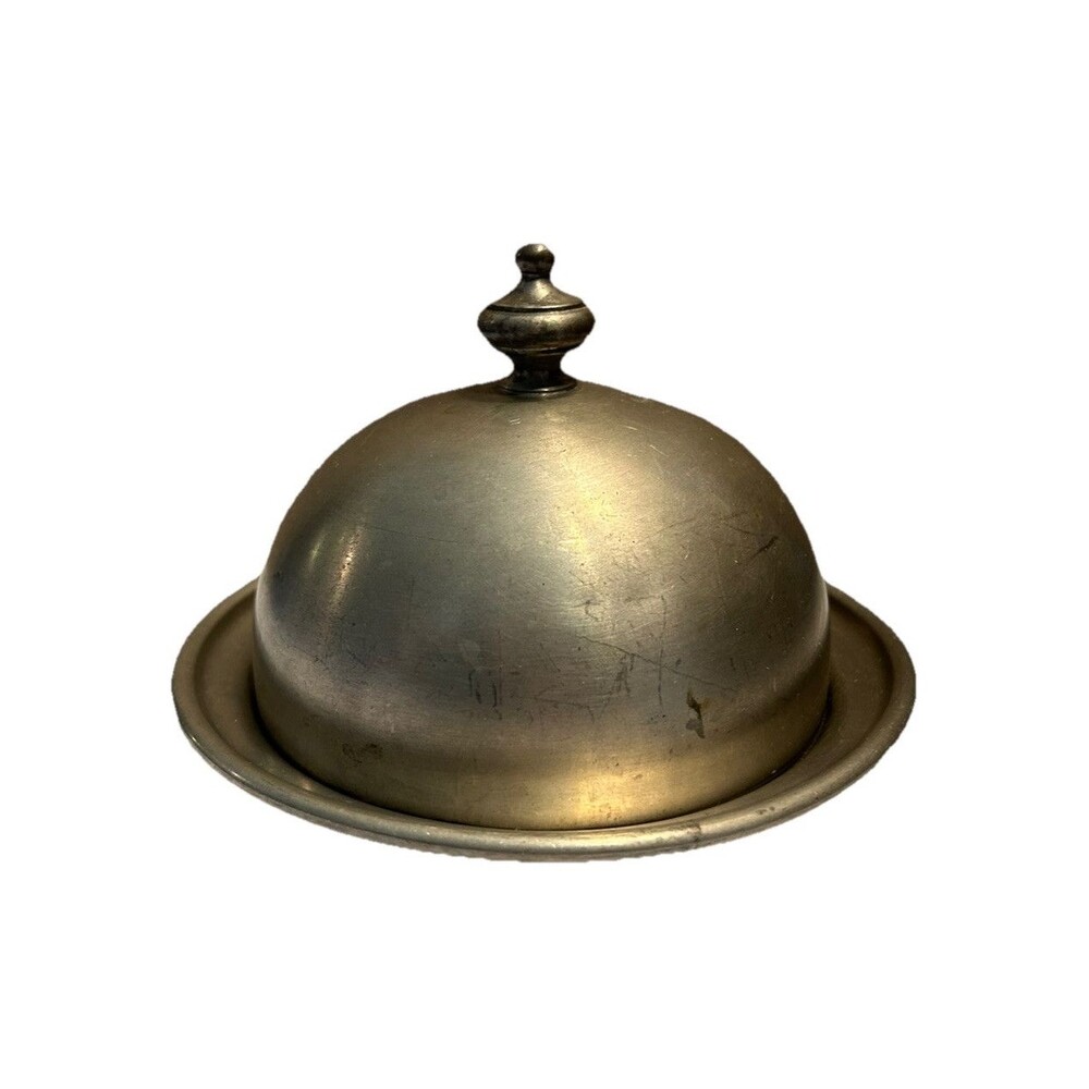 Early American Pewter by WEB 1180 Domed Butter Cheese Dish Pewter Cloche’ Plate